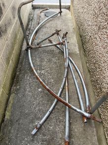 scrap metal from trampoline