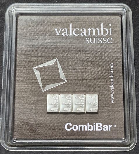 4 x 1 gram Silver Bar's (4 Grams) - Valcambi 999