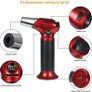 Blow Torch, Kitchen Torch, Refillable Butane Gas Torch Lighter with Safety Lock, Adjustable Flame with 2 Brush for Cooking, BBQ, Pastries, Soldering (Butane Gas Not Included) RED Image 5