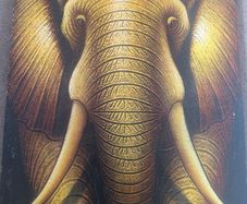 Golden elephant acrilic painting