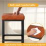 Bar Stools Set of 2, 66 cm Bar Stools, Bar Stools Caramel Brown Leather, 6 cm Thick Cushion Bar Chair, Kitchen Chairs with Metal Frame, Bar Chairs for Kitchen Image 3