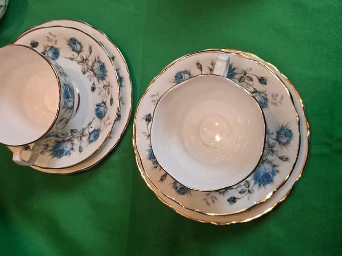 Vintage Arklow Bone China Blue Roses Tea Set | Fine Irish Porcelain with Gold Trim