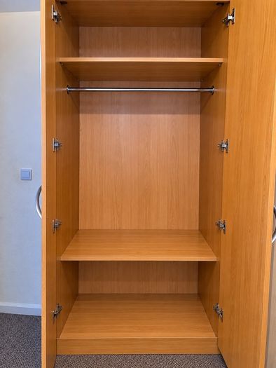 Large Solid Wooden Wardrobe with Mirrors & Storage
