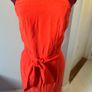 River Island Orange halter neck backless jumpsuit with belt Image 2