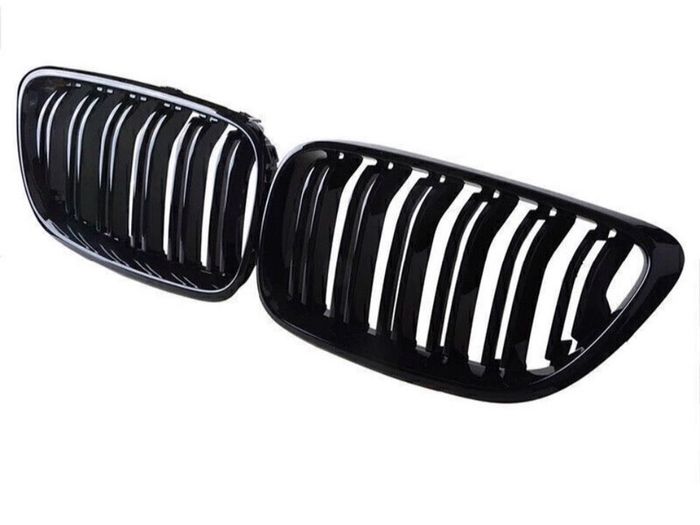 2 x Black Gloss Kidney Grills Grilles For BMW 2 Series Coupe F22 F23 2014-2018 NEW