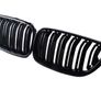 2 x Black Gloss Kidney Grills Grilles For BMW 2 Series Coupe F22 F23 2014-2018 NEW Image 2