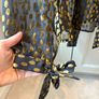 The Kooples Black and Gold Metallic Polka Dot Pussy-Bow Blouse Image 7
