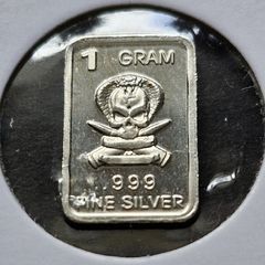 1 gram Silver .999 Cobra Skull Bar