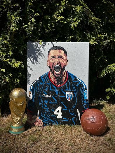 Pico Lopes Cabo Verde acrylic original portrait painting art canvas football soccer memorabilia Shamrock Rovers