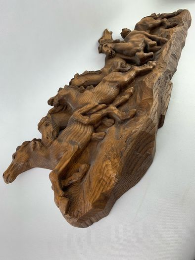 Large Vintage wooden horse sculpture