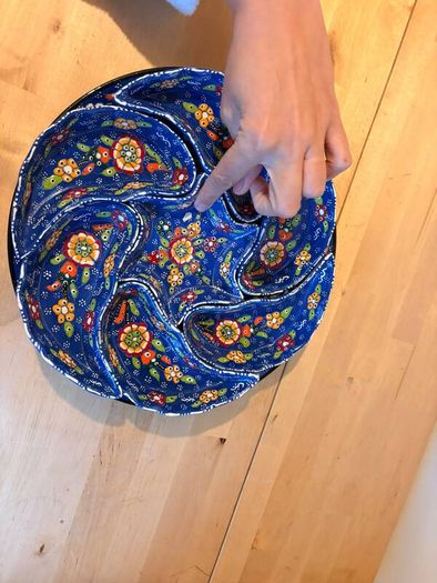 Turkish Hand-Painted Ceramic Meze or Tapas Serving Set HANDMADE 8 Piece RRP230