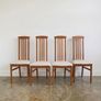 4 Vintage Teak Mid Century Dining Chairs Image 2