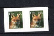 2015 Ireland Red Fox (Vulpes vulpes) Self-adhesive Definitive Stamp ex booklet Pair Mint Never Hinged (MNH)