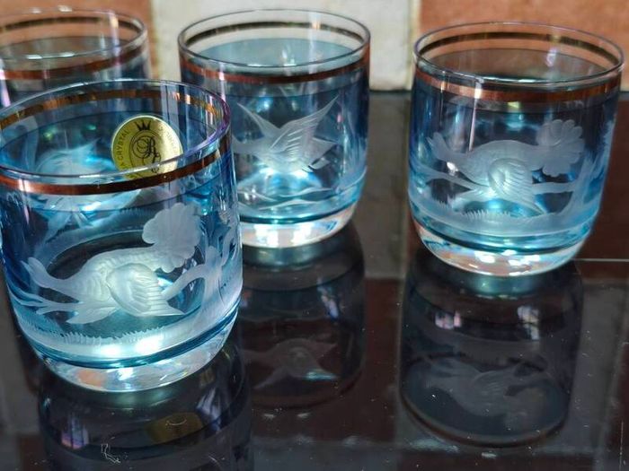Vintage Radua Bohemian crystal shot glasses