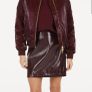 Marc Aurel Shimmering Luxe Bomber Jacket - Burgundy - UK10 - BNWT RRP 300 Image 5