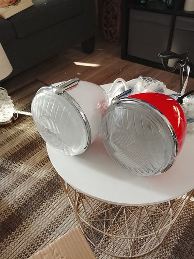 Two Replica 2CV Ceiling Lights
