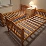 2 x Matching Solid Single Wooden Bed Frames - Can Deliver Image 2