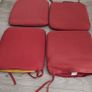Set of 4 red seat cushions Image 2