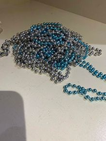 Silver And Light Blue Garland / Christmas Tree Decoration