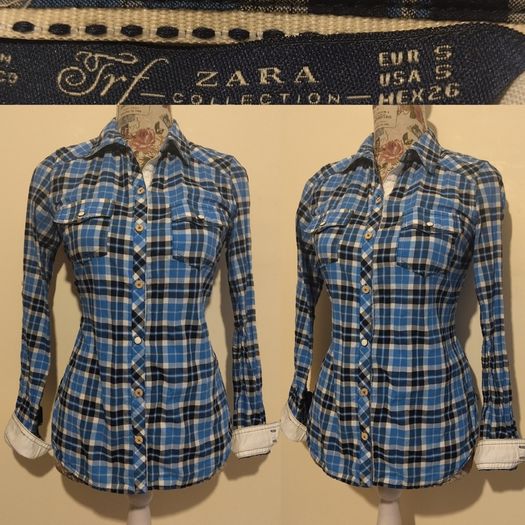 Zara Blue Check Shirt
