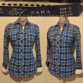 Zara Blue Check Shirt