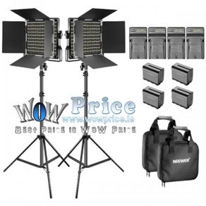 45221 Neewer 2x 660 Pieces (330 White+3300 Yellow) LED Video Light and Stands, Battery