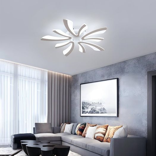 Ceiling Light Dimmable, LED Ceiling Lighting 48W 5400LM, 3000K-6500K, Acrylic Modern Lighting Fixture with Remote Control for Living Room Bedroom