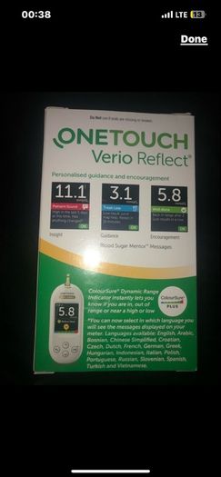 Glucomen Areo GK Blood Glucose and ketones Monitoring System Meter Blood Sugar diabetes and One Touch Verio Reflect Blood Glucose Monitoring System meters blood sugar diabetes with Bluetooth