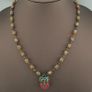 Vintage Venetain Style delicate Dotted Glass Beads & Old Face Glass Pendant Necklace Image 7