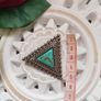 Triangle brooch silver and turquoise colours Image 2