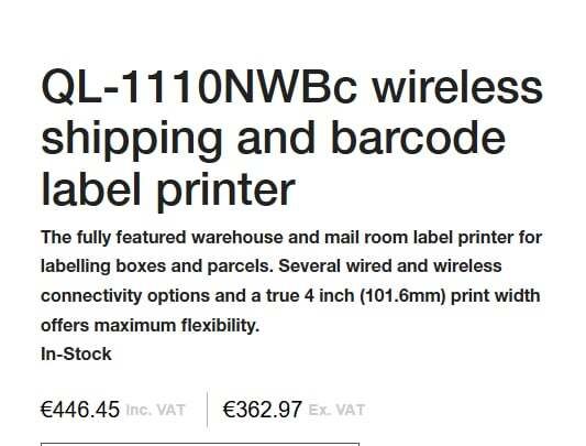 Brother wireless shipping label printer