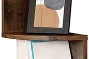 5-Tier Corner Shelf, Display Floating Shelf in Living Room, Study, Kitchen, Bedroom, for Plants, CDs, Decorations, Modern, Rustic Brown