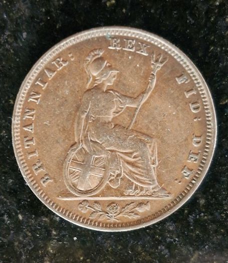 1828 Farthing George IV Coin