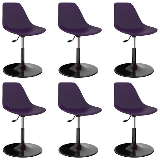 Swivel Dining Chairs 6 pcs Lila PP