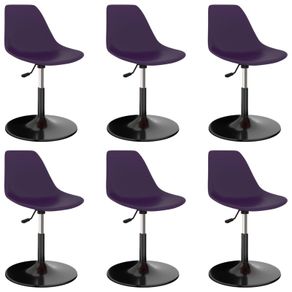 Swivel Dining Chairs 6 pcs Lila PP