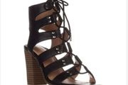 MADDEN GIRL Nyles  Gladiator Lace Up Heels Black size UK6 EU38 US8 M insole 24,1 cm (9.5 '') Postage included