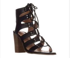 MADDEN GIRL Nyles  Gladiator Lace Up Heels Black size UK6 EU38 US8 M insole 24,1 cm (9.5 '') Postage included