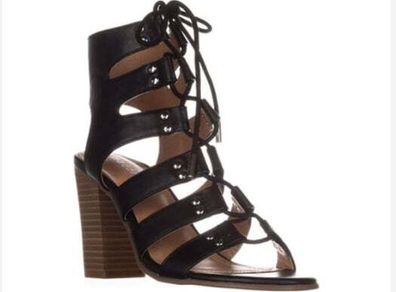 MADDEN GIRL Nyles  Gladiator Lace Up Heels Black size UK6 EU38 US8 M insole 24,1 cm (9.5 '') Postage included