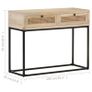 Console Table 100x35x76 cm Solid Mango Wood and Natural Cane Image 2