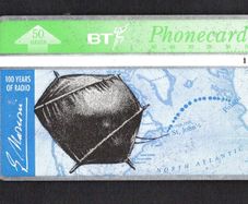Great Britain 50 Unit Marconi (2) - Three Dots That Joined Two Continents.100 Years of Radio (Landis & Gyr (Optical)) Phone Card Used