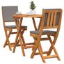 Bistro Set 3 pcs Brown Solid acacia wood Image 3
