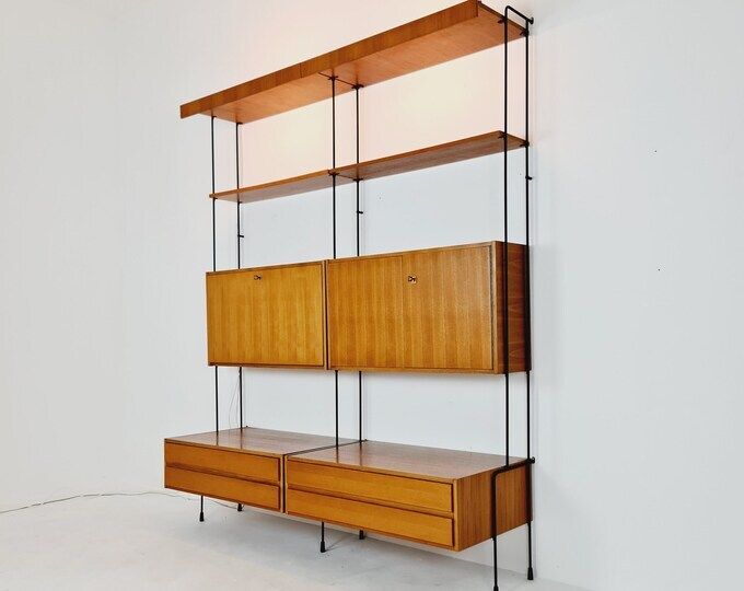 Mid-Century Shelving Unit, Teak, Lighted