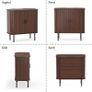 Sideboard Buffet Storage Cabinet with Tambour Sliding Door Walnut Image 5