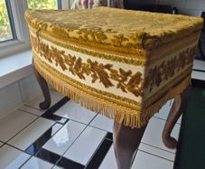 Vintage MidCentury 1950s Tapestry sewing box foorstool