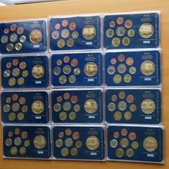 Euro coins sets + Special Edition Banknote Proof commemorative medals 2003 Collection in wood chest