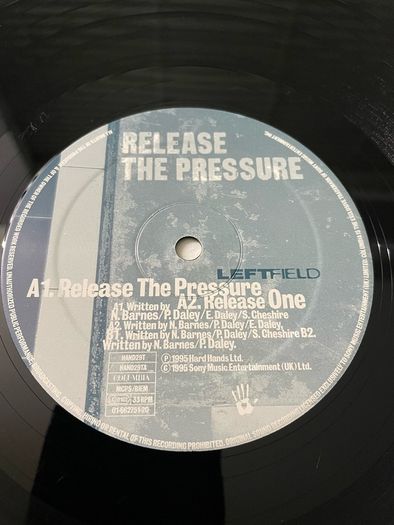 Leftfield - Release The Pressure - 12" Vinyl Single - 1995 Hard Hands HAND29T