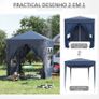 2 x 2 m Garden Pop Up Gazebo, Wedding Party Tent Marquee, Water Resistant Awning Canopy with Sidewalls, Windows, Carry Image 7