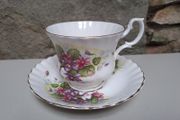 Floral teacup and saucer