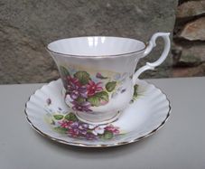 Floral teacup and saucer