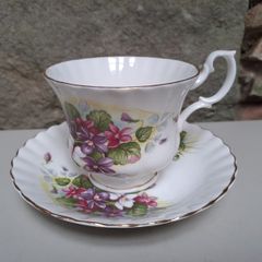 Floral teacup and saucer
